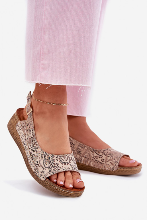 Moteriškos basutės    L7069-04 smėlio spalvos