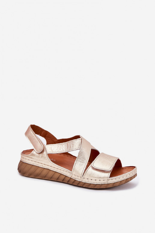 Moteriškos basutės  su lipniais užsegimais  L6848-25 aukso spalvos