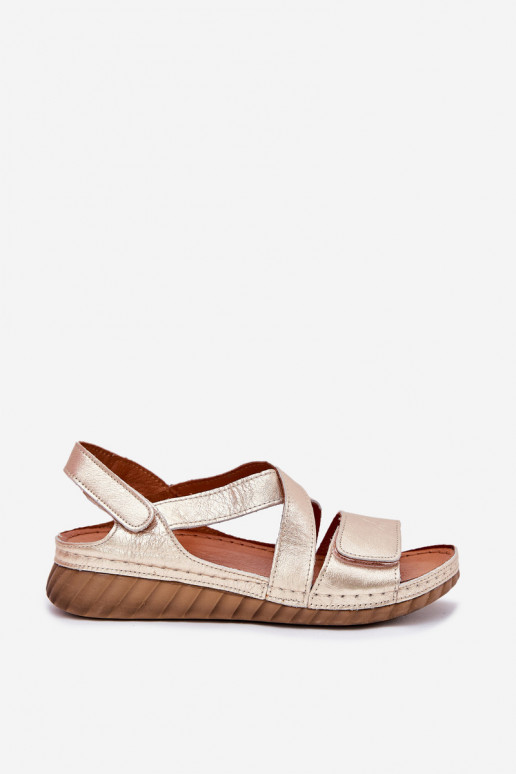 Moteriškos basutės  su lipniais užsegimais  L6848-25 aukso spalvos