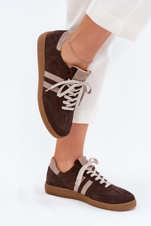 Zazoo N1068 iš zomšos   modelio batai  Czekoladowe