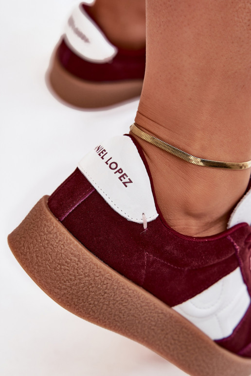 iš zomšos  modelio batai  Daniel Lopez Just Dare SS2D4023 bordo spalvos