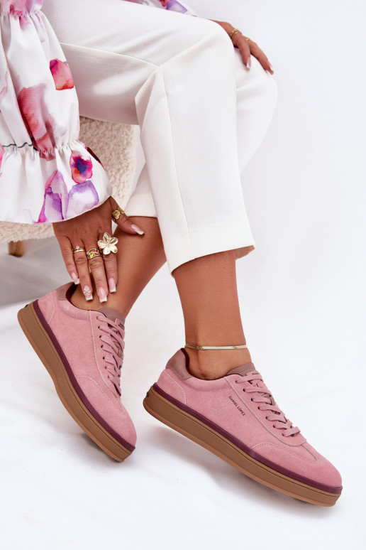 iš zomšos   modelio batai Daniel Lopez Just Dare SS2D4010 rožinės spalvos