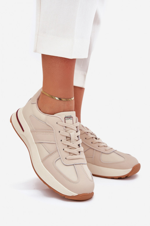 Odiniai moteriški sportiniai bateliai Daniel Lopez Just Dare SS2D4043 smėlio spalvos