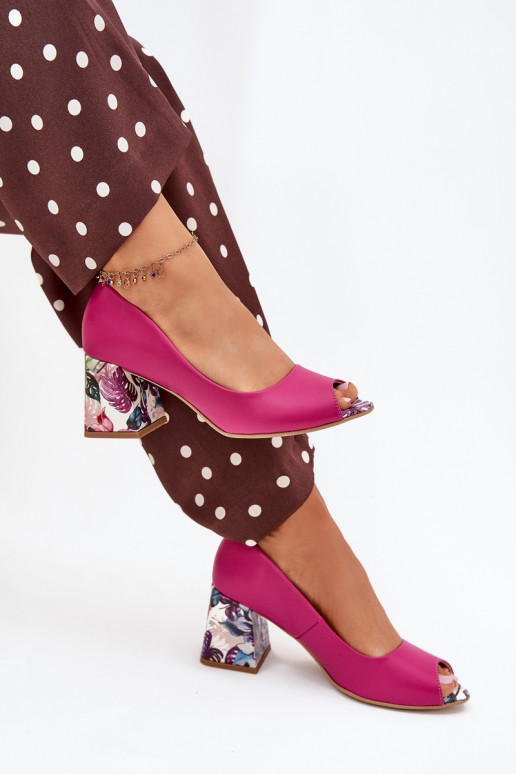   Bateliai su dekoruotais kulnais  Shoes 2608/K rožinės spalvos