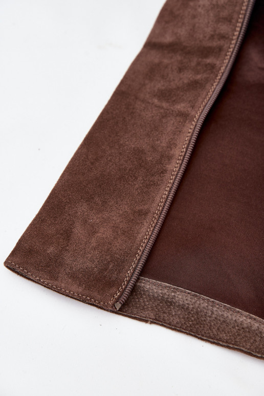 iš zomšos ilgaauliai batai su kulniukais  rudos spalvos Lissara iš zomšos ilgaauliai batai su kulniukais  rudos spalvos Lissara