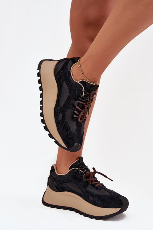    modelio batai su platforma  Big Star SS274628 HI-POLY SYSTEM Juodos spalvos