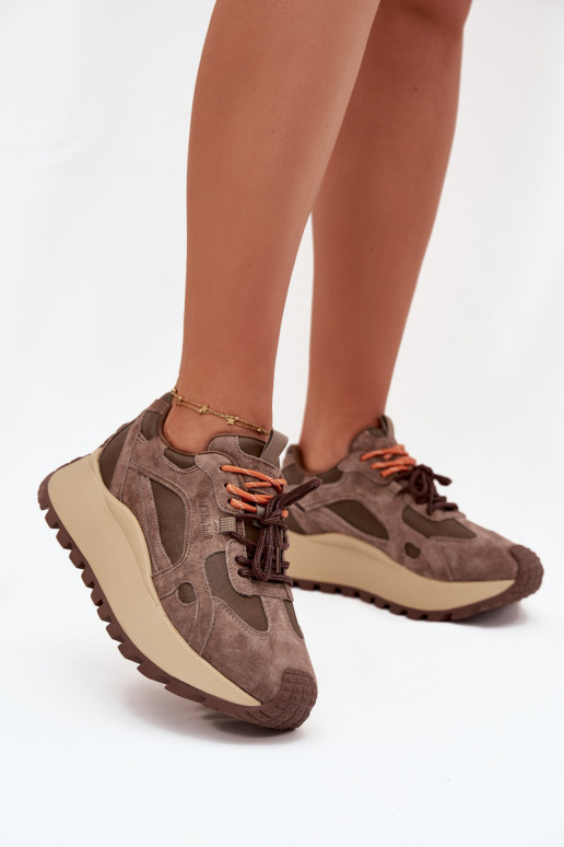    modelio batai su platforma  Big Star SS274627 HI-POLY SYSTEM smėlio spalvos