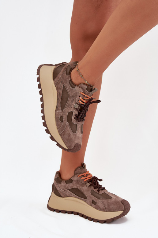    modelio batai su platforma  Big Star SS274627 HI-POLY SYSTEM smėlio spalvos