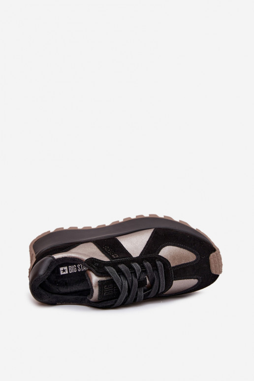 iš zomšos  modelio batai  pašiltinti su platforma Big Star OO274A217 HI-POLY SYSTEM Juodos spalvos