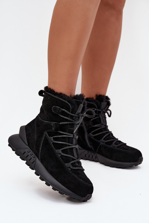 iš zomšos sniego batai  su kailiuku Big Star SS274319 Juodos spalvos