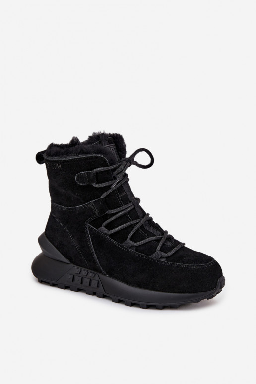 iš zomšos sniego batai  su kailiuku Big Star SS274319 Juodos spalvos
