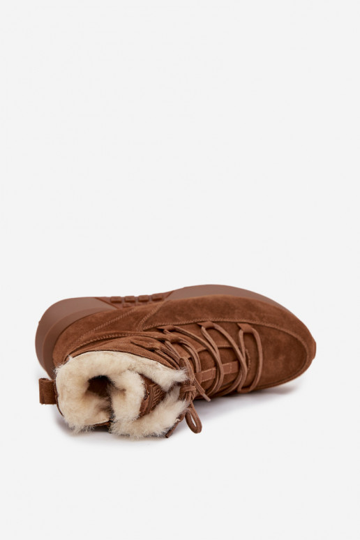 iš zomšos sniego batai  su kailiuku Big Star SS274318 rudos spalvos