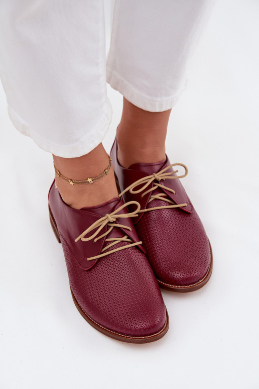   batai  Elegantiško stiliaus su raišteliais Zazoo 4238 bordo spalvos