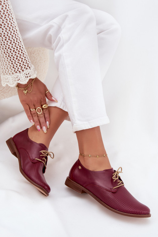   batai  Elegantiško stiliaus su raišteliais Zazoo 4238 bordo spalvos