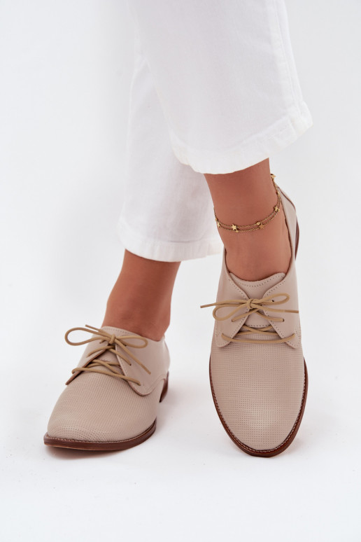   batai  Elegantiško stiliaus su raišteliais Zazoo 4238 smėlio spalvos