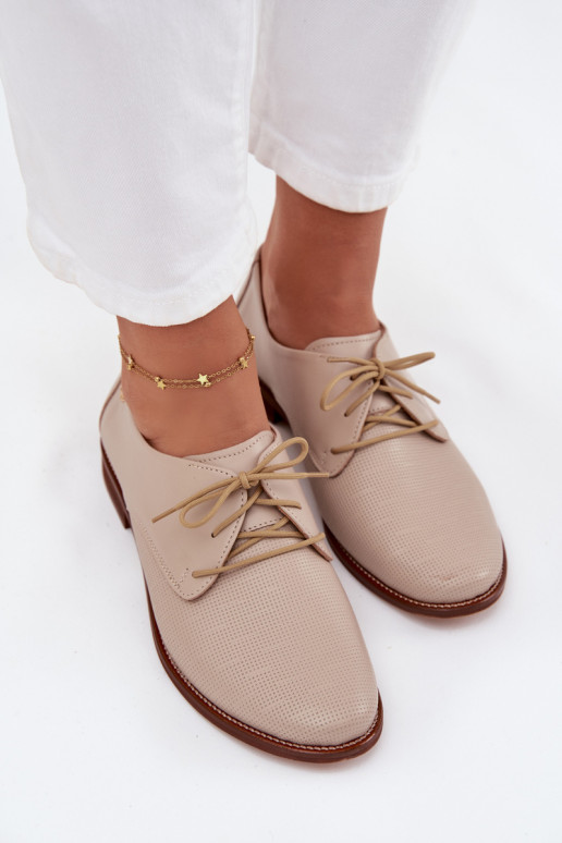   batai  Elegantiško stiliaus su raišteliais Zazoo 4238 smėlio spalvos