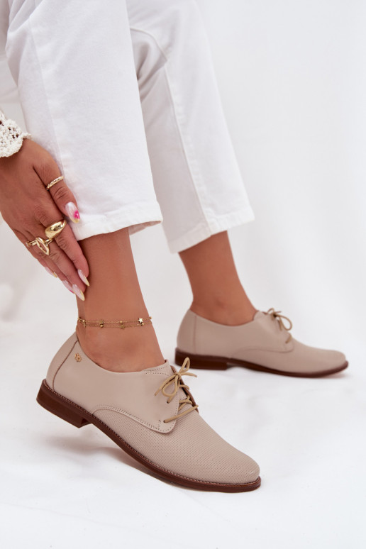   batai  Elegantiško stiliaus su raišteliais Zazoo 4238 smėlio spalvos