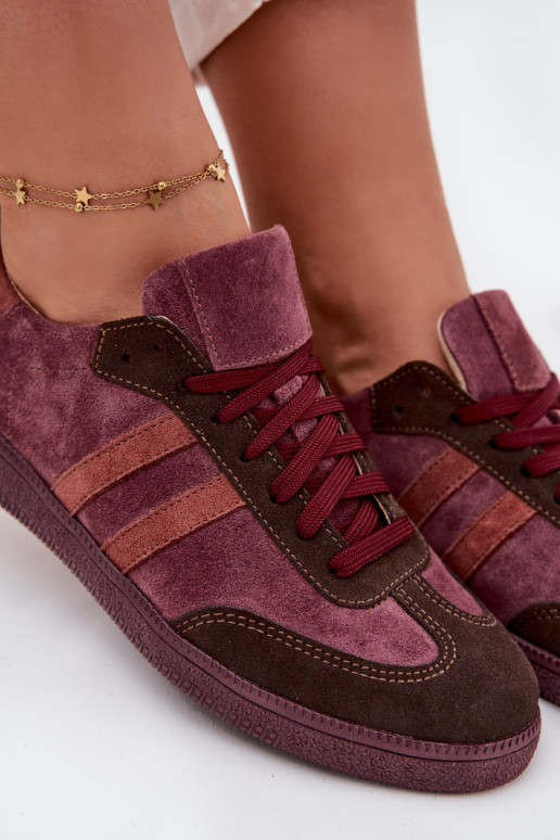 Zazoo N1068 iš zomšos   modelio batai  bordo spalvos