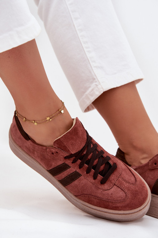 Zazoo N1068S2 Zomšiniai  modelio batai su platforma rudos spalvos