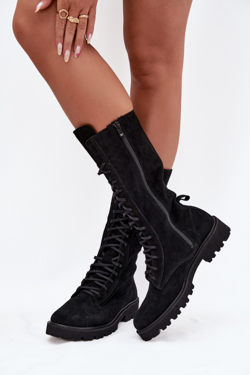 Zomšiniai batai   Zazoo 3103 Juodos spalvos