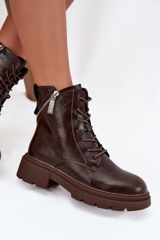 Aulinukai auliniai batai  pašiltinti Big Star SS274453 rudos spalvos