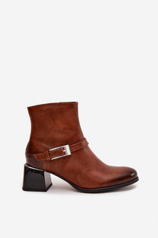 Aulinukai  su kulniukais su sagtimis Zazoo 60562 rudos spalvos