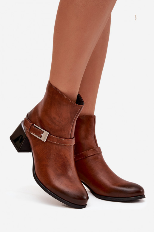 Aulinukai  su kulniukais su sagtimis Zazoo 60562 rudos spalvos