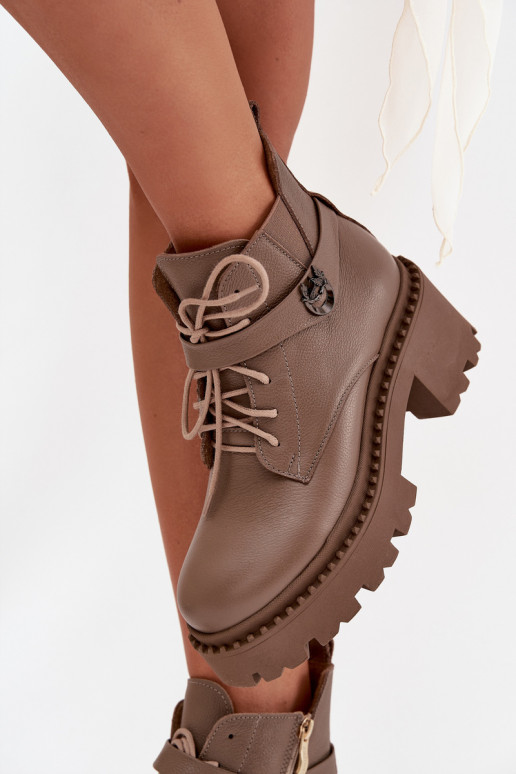 Aulinukai   su dekoruotais kulnais pašiltinti Zazoo 60557 smėlio spalvos