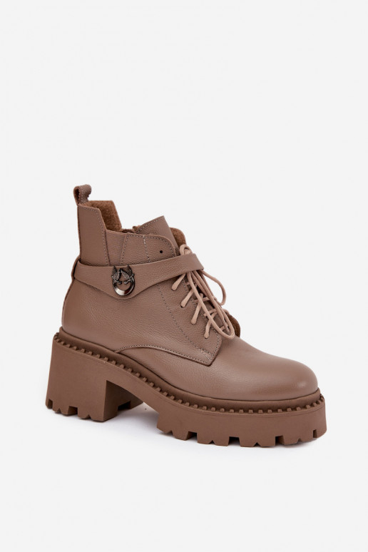 Aulinukai   su dekoruotais kulnais pašiltinti Zazoo 60557 smėlio spalvos