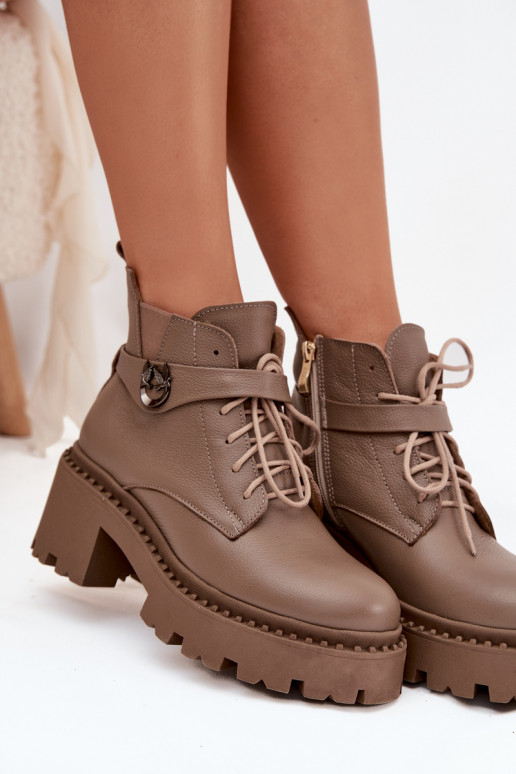 Aulinukai   su dekoruotais kulnais pašiltinti Zazoo 60557 smėlio spalvos