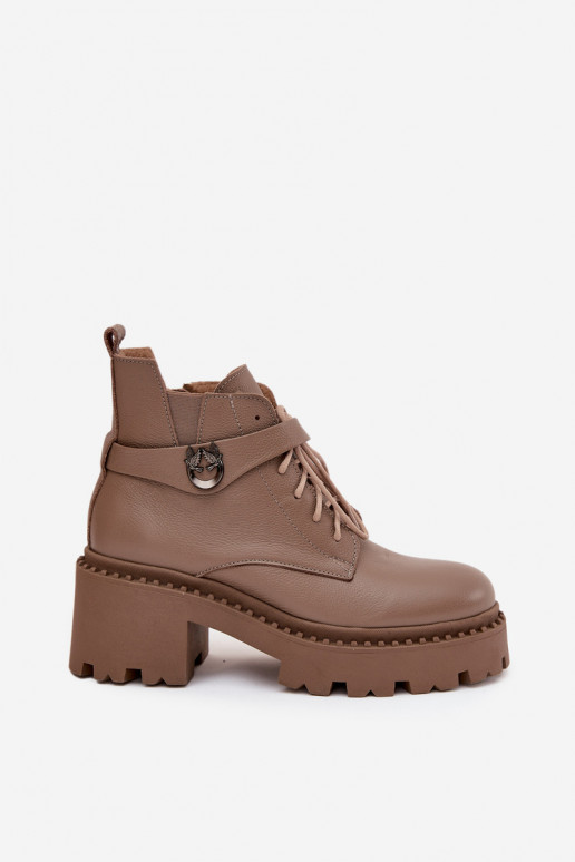 Aulinukai   su dekoruotais kulnais pašiltinti Zazoo 60557 smėlio spalvos