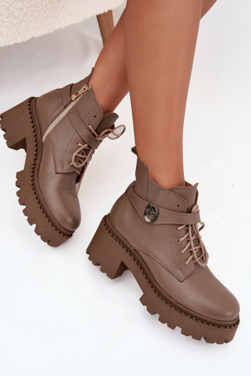 Aulinukai   su dekoruotais kulnais pašiltinti Zazoo 60557 smėlio spalvos