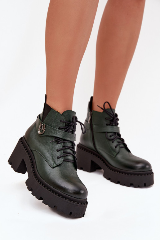 Aulinukai   su dekoruotais kulnais pašiltinti Zazoo 60557 chaki spalvos