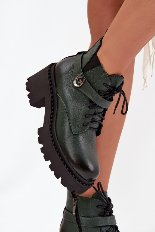 Aulinukai   su dekoruotais kulnais pašiltinti Zazoo 60557 chaki spalvos