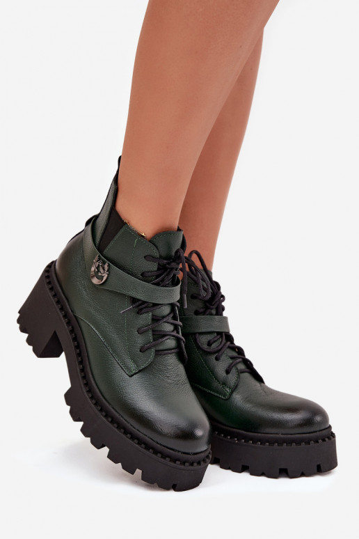 Aulinukai   su dekoruotais kulnais pašiltinti Zazoo 60557 chaki spalvos