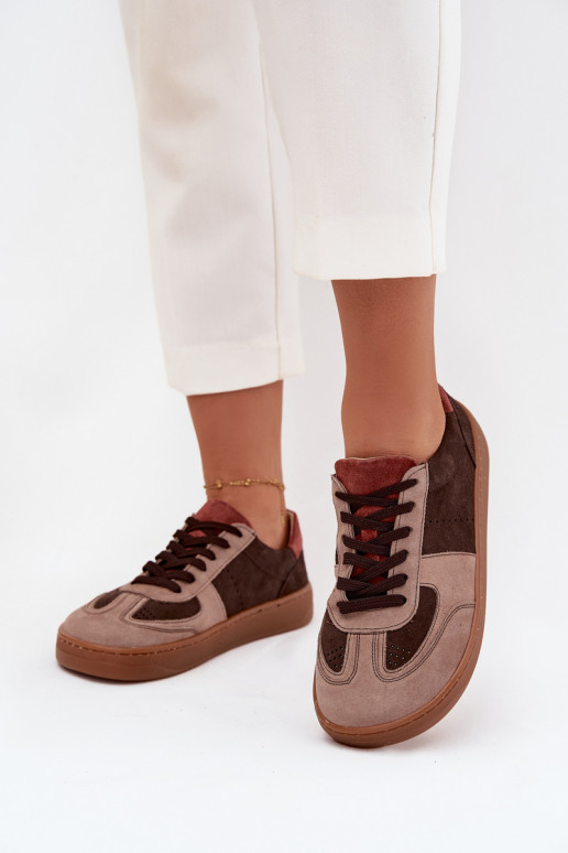   iš zomšos  modelio batai Barefoot  Zazoo N1277 rudos spalvos