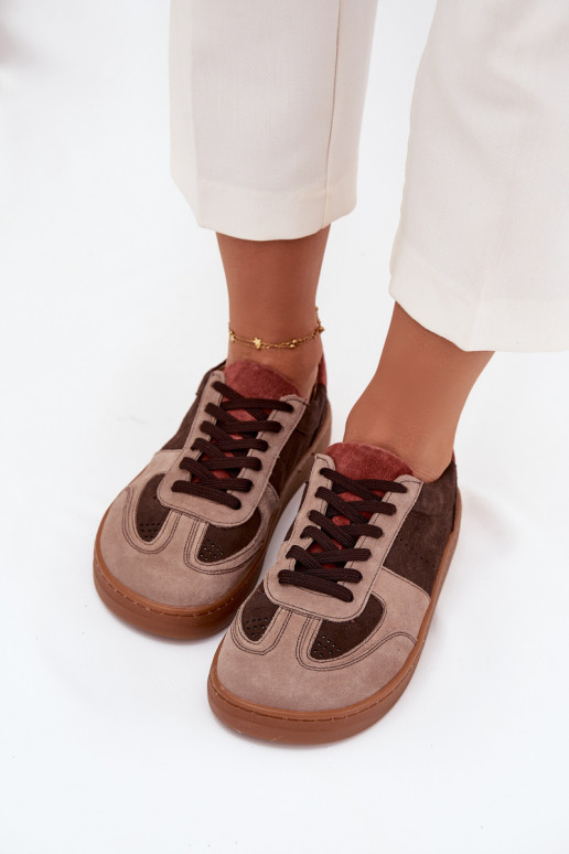   iš zomšos  modelio batai Barefoot  Zazoo N1277 rudos spalvos