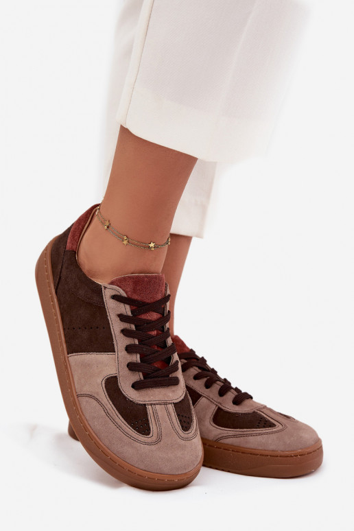   iš zomšos  modelio batai Barefoot  Zazoo N1277 rudos spalvos