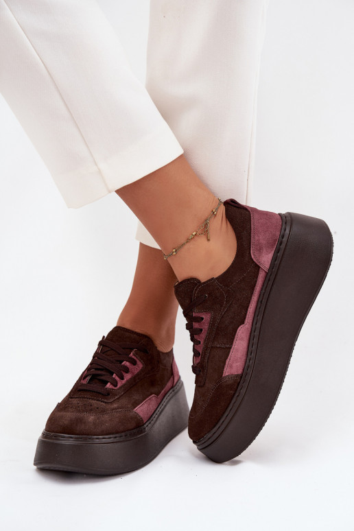 modelio batai  Z Naturalnego Zamszu su platforma Zazoo N1265S3 Czekoladowe  modelio batai  Z Naturalnego Zamszu su platforma Zazoo N1265S3 Czekoladowe