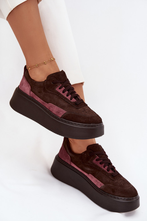 modelio batai  Z Naturalnego Zamszu su platforma Zazoo N1265S3 Czekoladowe  modelio batai  Z Naturalnego Zamszu su platforma Zazoo N1265S3 Czekoladowe