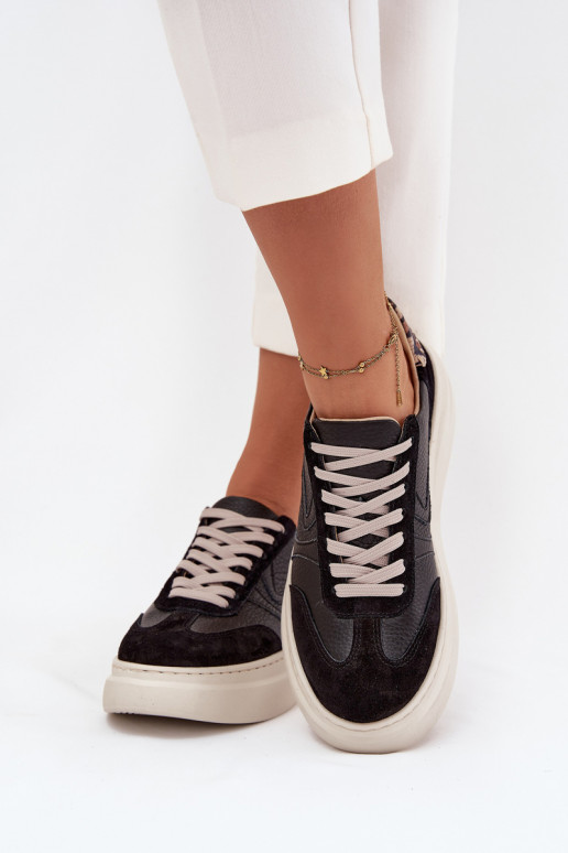    modelio batai  su platforma su leopardo kailio raštais Zazoo N1263 Juodos spalvos