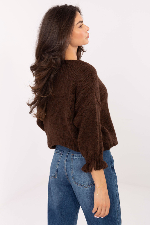 Tamsiai rudas megztinis