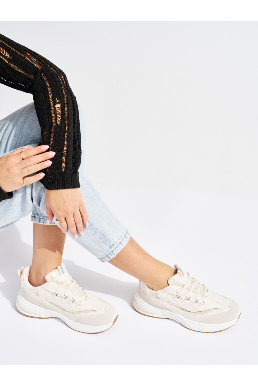 smėlio spalvos  sportiniai batai su masyviu kulnu smėlio spalvos  sportiniai batai su masyviu kulnu