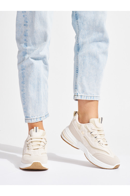 smėlio spalvos  sportiniai batai su masyviu kulnu smėlio spalvos  sportiniai batai su masyviu kulnu