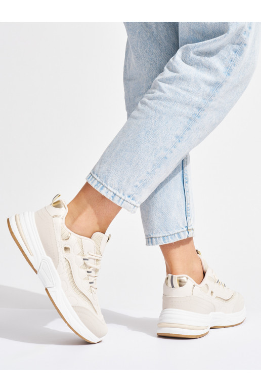 smėlio spalvos  sportiniai batai su masyviu kulnu smėlio spalvos  sportiniai batai su masyviu kulnu