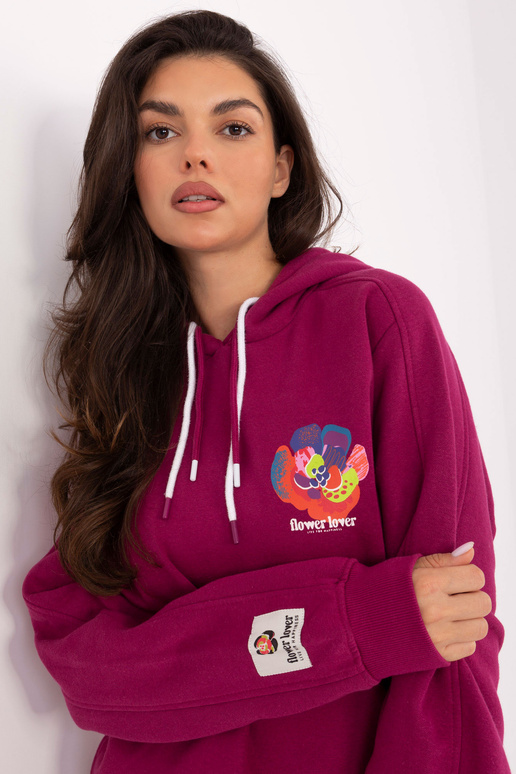 Fuksijų spalvos džemperis