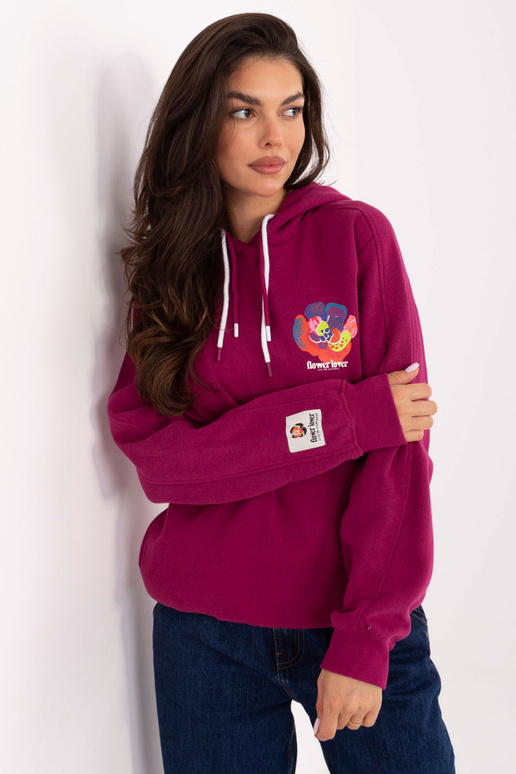 Fuksijų spalvos džemperis