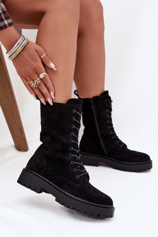 Moteriški pašiltinti darbiniai kulkšnies batai, juodos spalvos, Tai turirvielle Moteriški pašiltinti darbiniai kulkšnies batai, juodos spalvos, Tai turirvielle