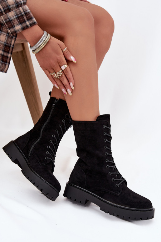 Moteriški pašiltinti darbiniai kulkšnies batai, juodos spalvos, Tai turirvielle Moteriški pašiltinti darbiniai kulkšnies batai, juodos spalvos, Tai turirvielle