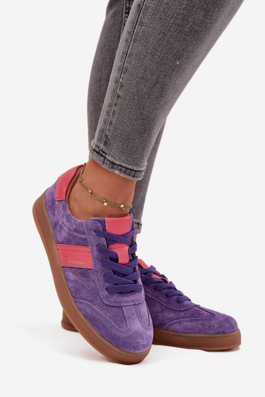 zomšiniai sportiniai bateliai moteriški Vinceza 79576 violetinės spalvos